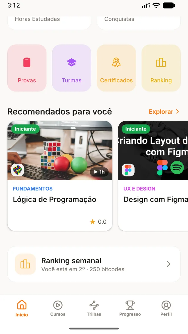 App Hcode Class — Recomendados para você
