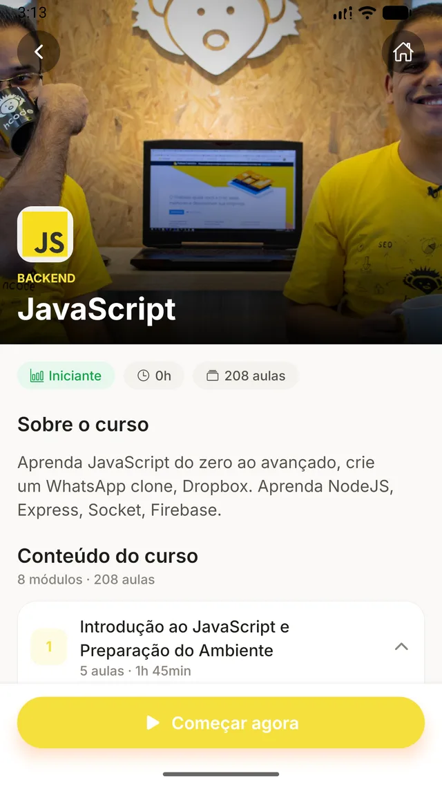 App Hcode Class — Cursos completos