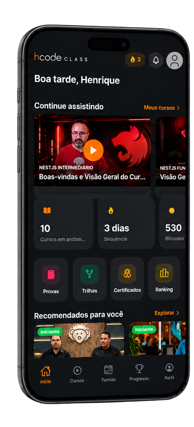 Tela inicial do App Class